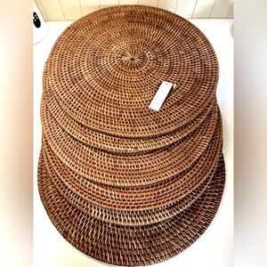 Set of 6 Ratan Woven Brown Placemats
